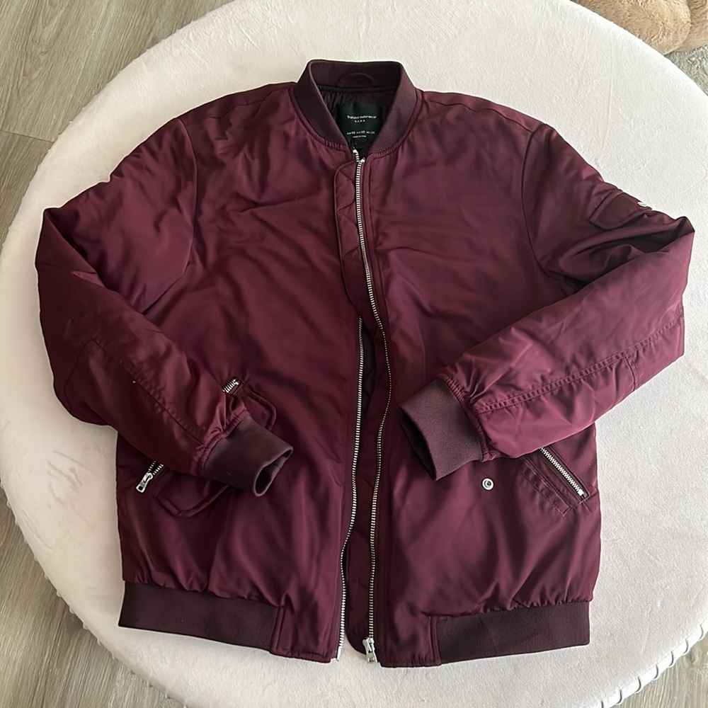 Burgundy Zara Puffer Jacket
